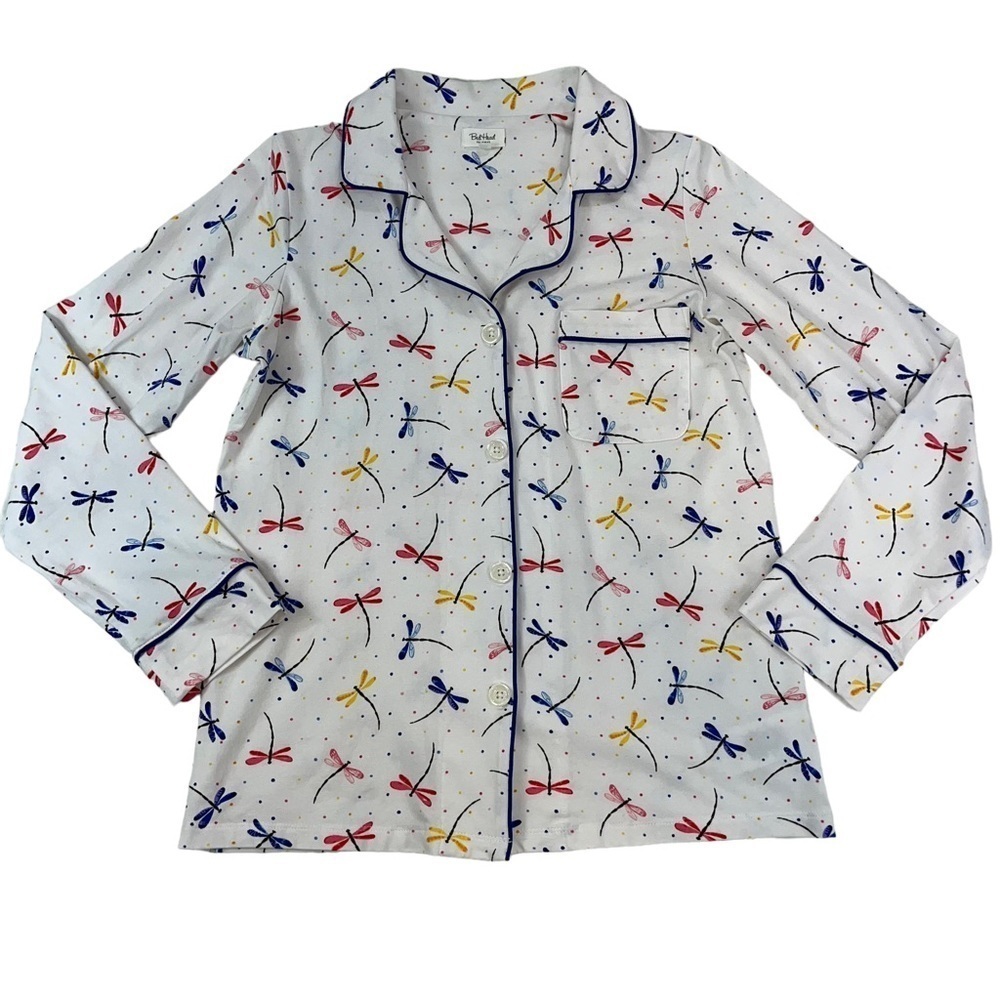 Bedhead Pajamas PJs Dragon Fly Dreams L/S‎ Button Down Shirt Organic Cotton XS